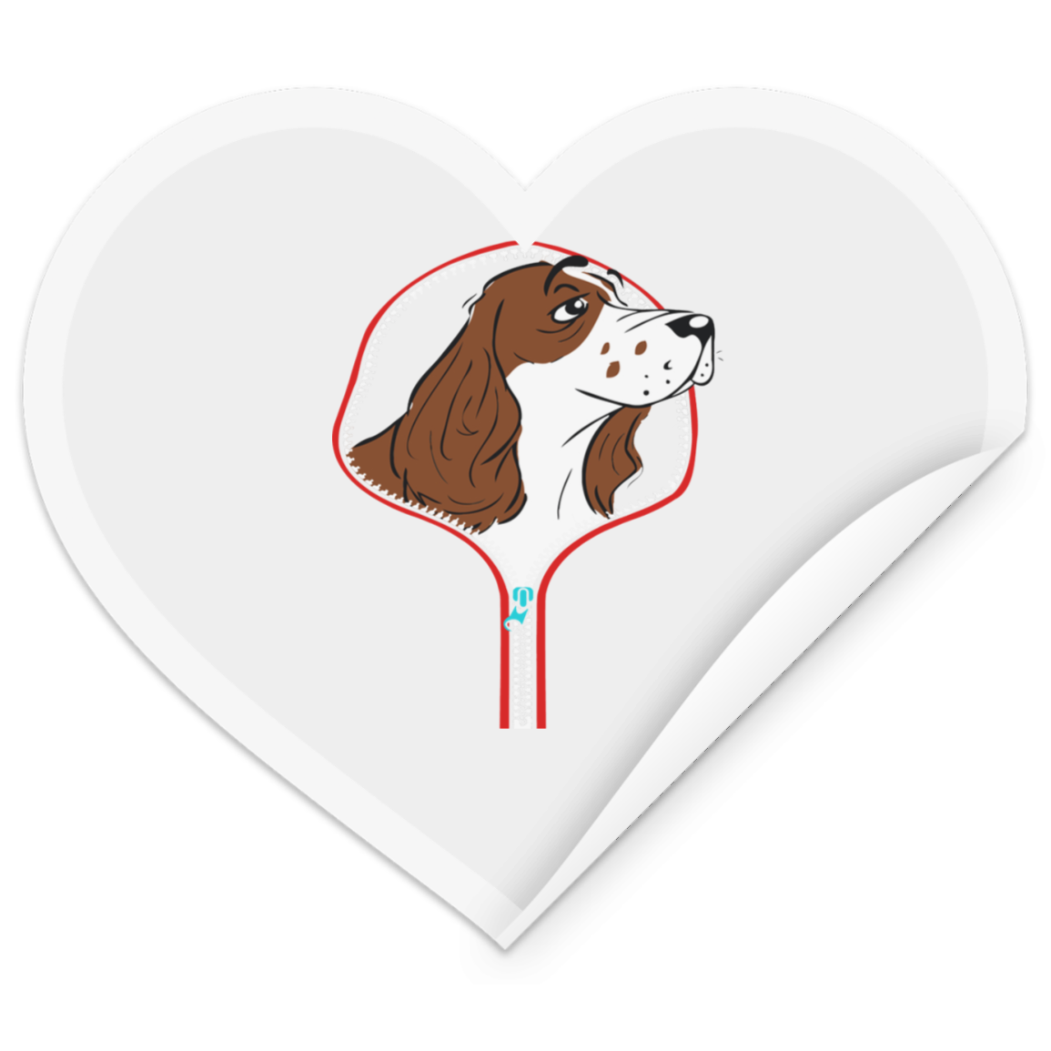 COCKER SPANIEL ZIP-DOWN Heart Sticker