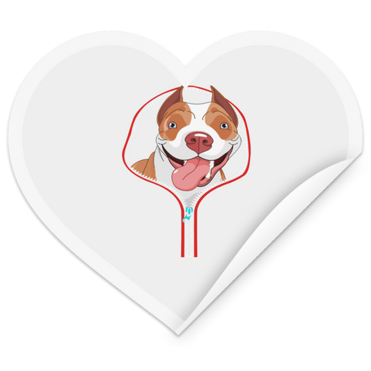 PITBULL ZIP-DOWN Heart Sticker