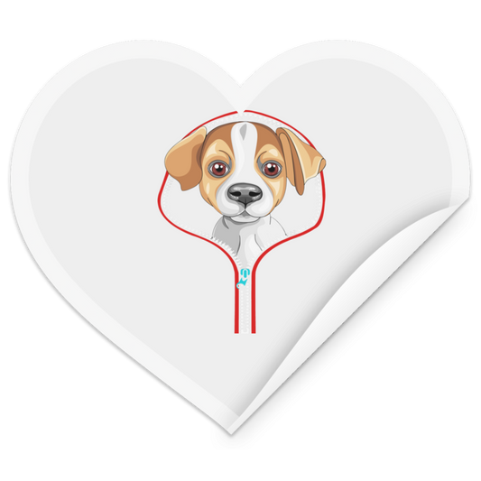 JACK RUSSEL ZIP-DOWN Heart Sticker