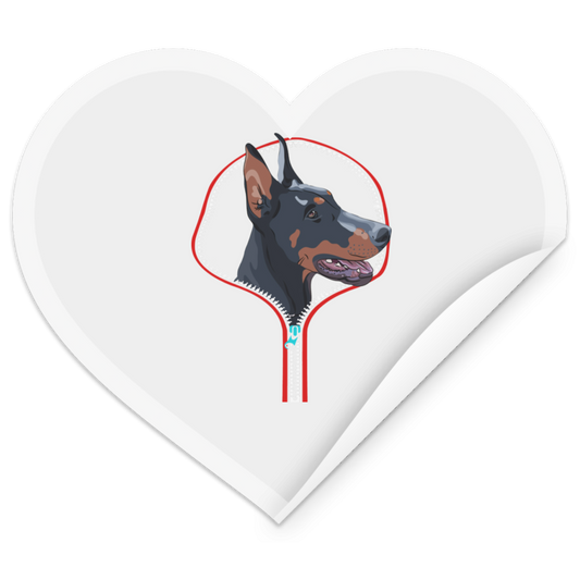 DOBERMAN ZIP-DOWNHeart Sticker