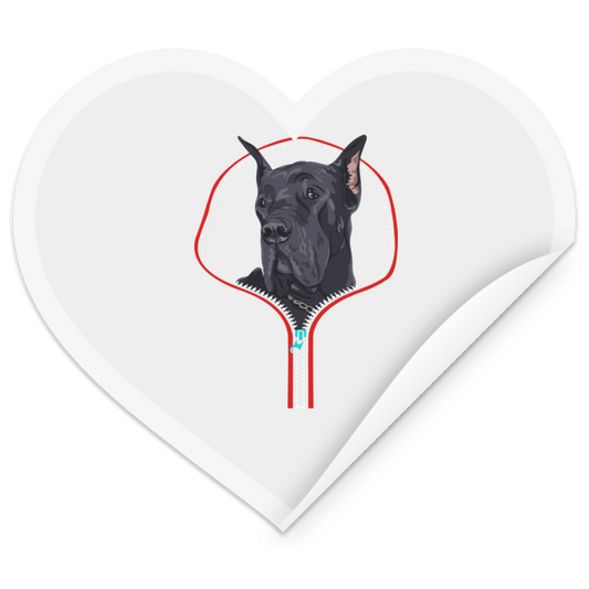 GREAT DANE ZIP-DOWN Heart Sticker