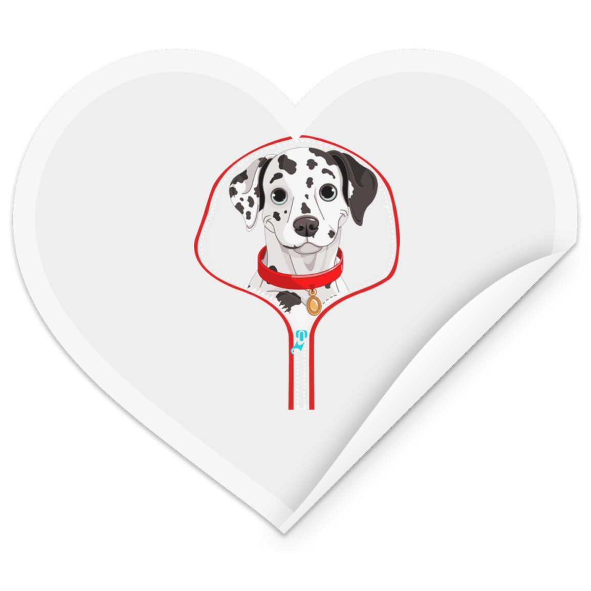 DALMATIAN ZIP-DOWN Heart Sticker