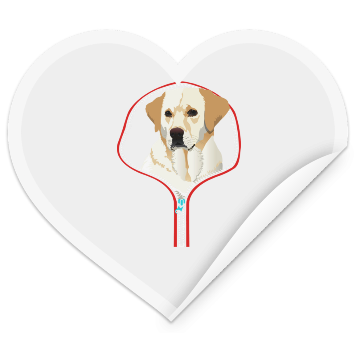LABRADOR RETRIEVER ZIP-DOWN Heart Sticker