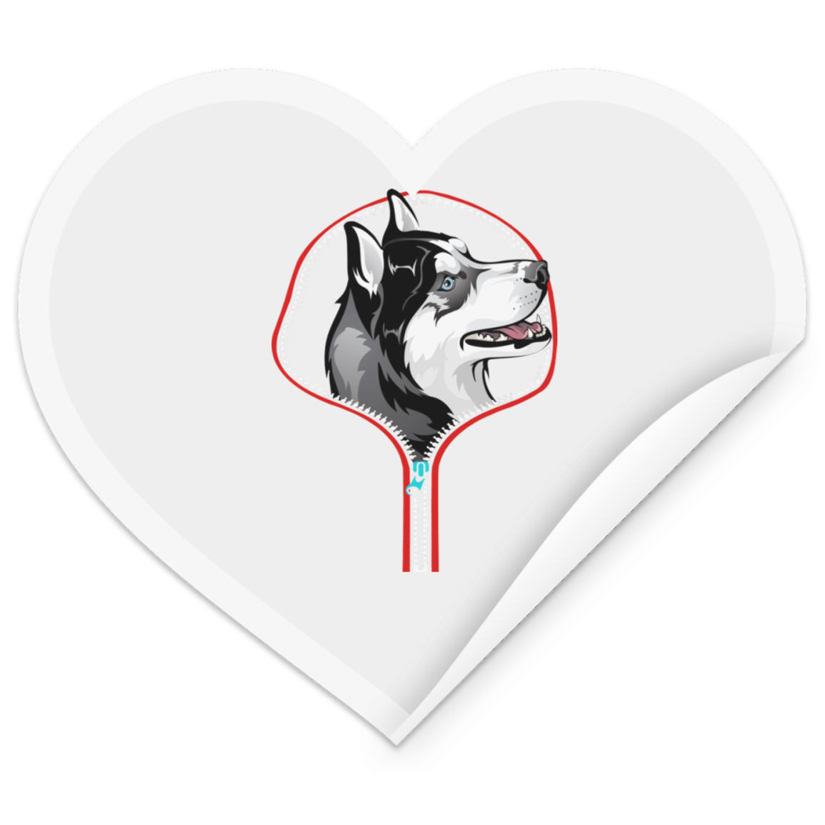HUSKY ZIP-DOWN Heart Sticker