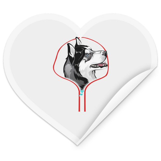 HUSKY ZIP-DOWN Heart Sticker