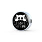 " I Love My Cat" Black Print Circle Charm Steel Bracelet