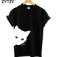 cat looking out side Print Women tshirt Cotton Casual Funny t shirt For Lady Girl Top Tee Hipster Tumblr Drop Ship Z-1056